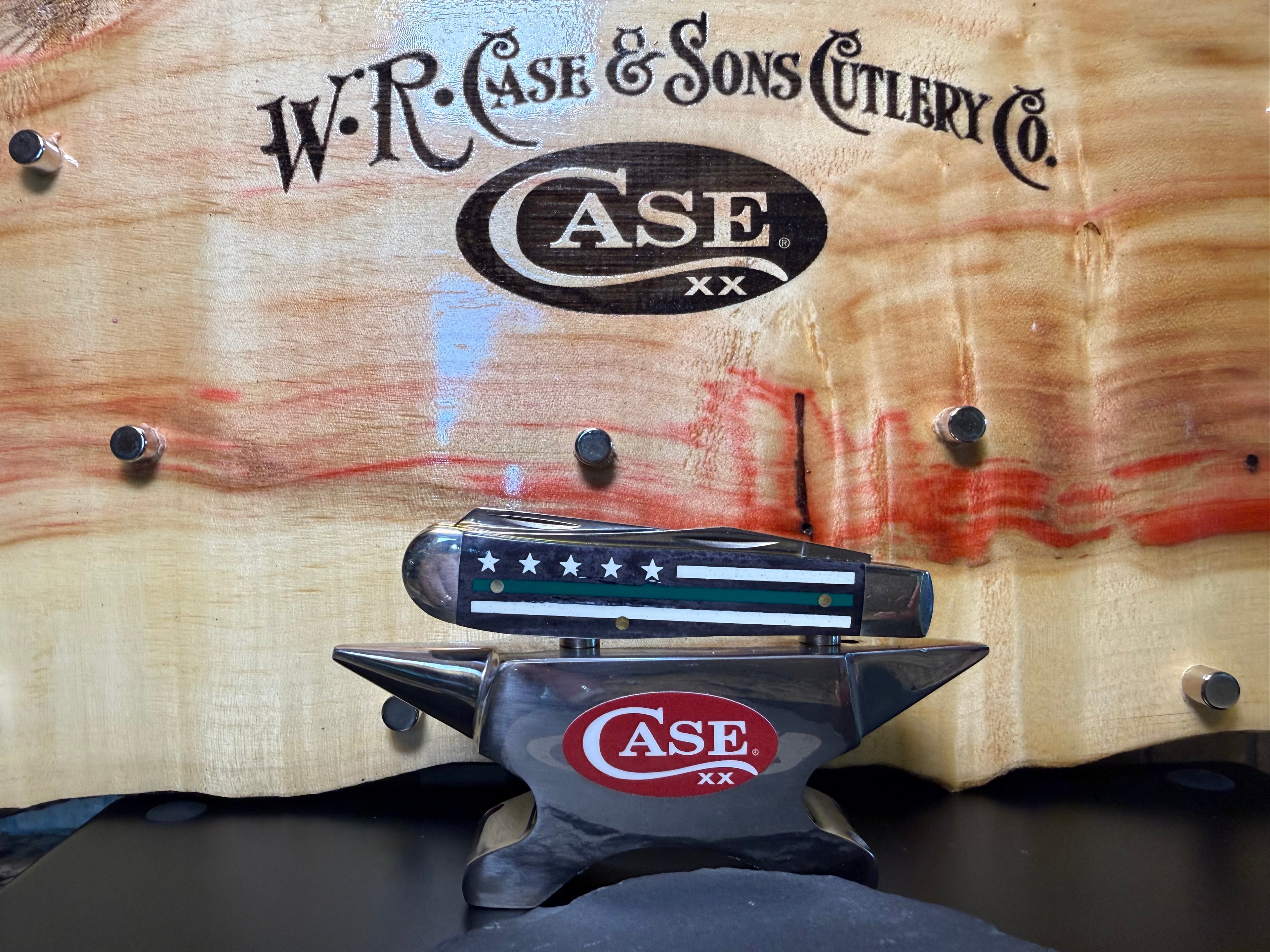 Black Smooth Bone W/Stripes of Service Inlays Mini Trapper